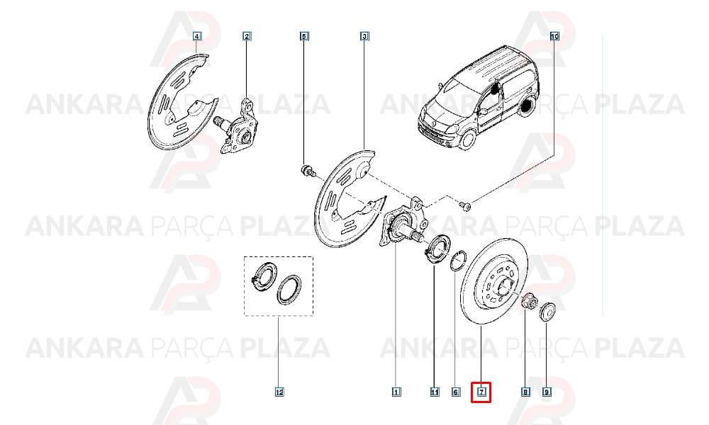 Kangoo 3 Arka Fren Diski Rulmanlı 275Mm Delphi