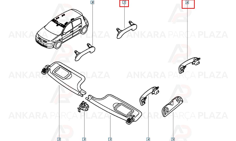 Scenic 2 03 - 09 Ön - Arka Tavan El Tutamağı Bej 8200384109