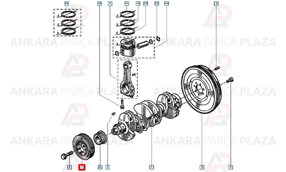 Krank Kasnağı Megane 1 Scenic Kangoo Express 1,9 F8Q