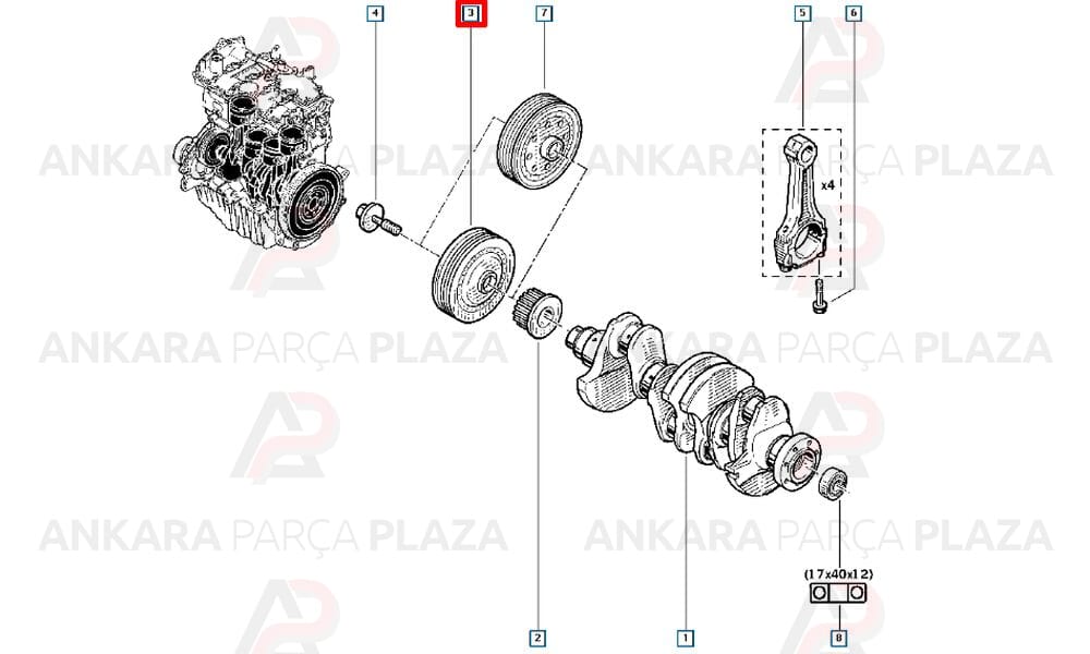 Krank Kasnağı F5R-F4R 2.0 Laguna Megane 8200386453