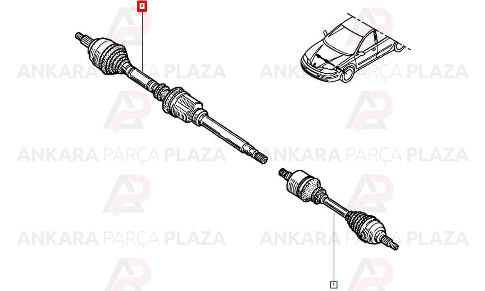 Ön Aks Sağ Laguna 2 Faz 2 Otomatik Vites 2.0 16V