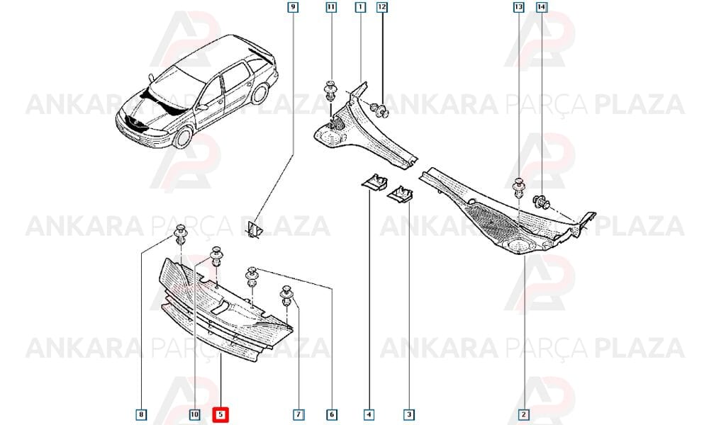 Laguna 02 - 05 Ön Panjur Gümüş Gri İç Petekler Siyah 8200390126