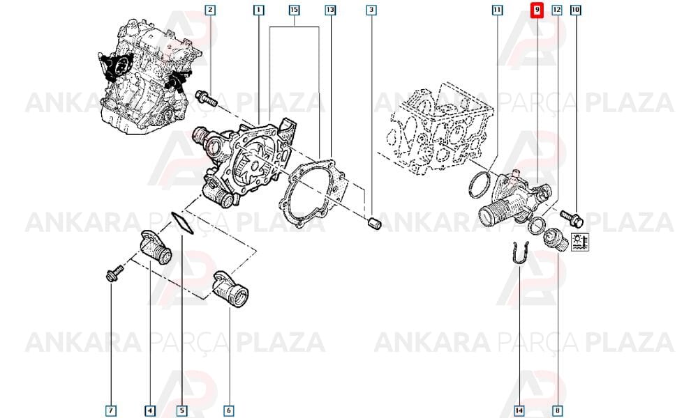 Captur Clio 3 1.2 16V Termostat Orijinal 8200400294