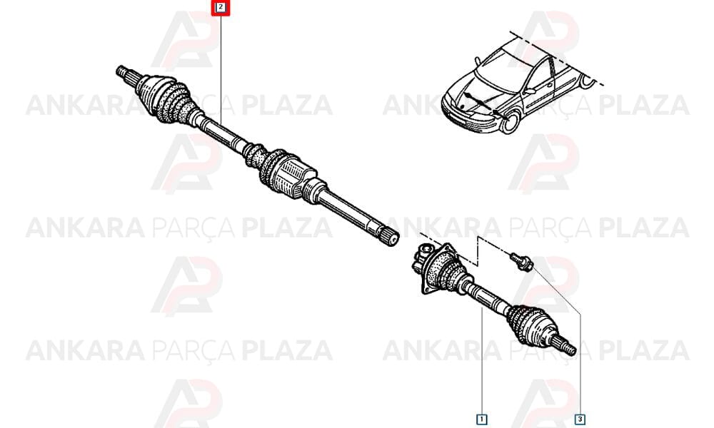 Ön Aks Sağ Laguna 2 Faz 2 Bg1H 2.0 16V