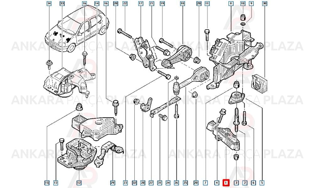 Motor Takozu Aliminyum Clio Symbol Kangoo 1.5 Dci