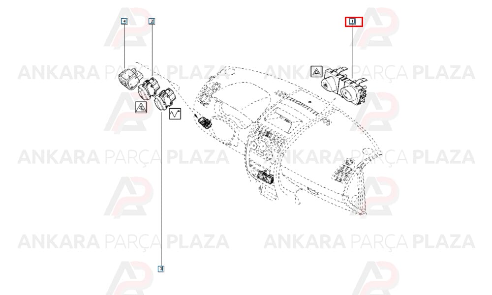Flaşör + Merkezi Kilit Düğmesi Butonu Megane 2 8200407415
