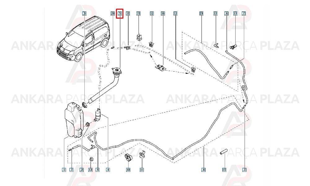 Cam Su Fıskiye Depo Doldurma Borusu Megane 2 8200409455
