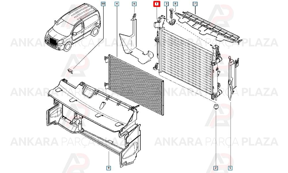 Motor Su Radyatörü Kangoo 3 8200418327