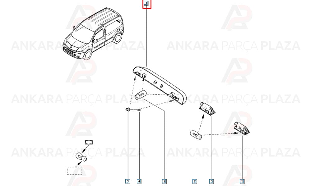 Plaka Lambası Kangoo 3 2009 >