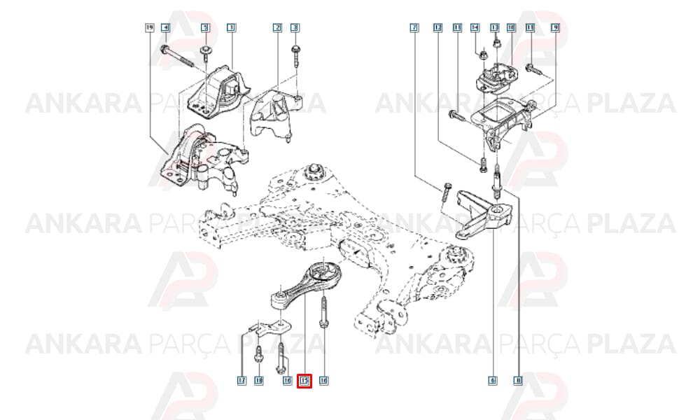 Motor Takozu Arka Alüminyum Kangoo 3 1,5 Dcı 1,6 16 V