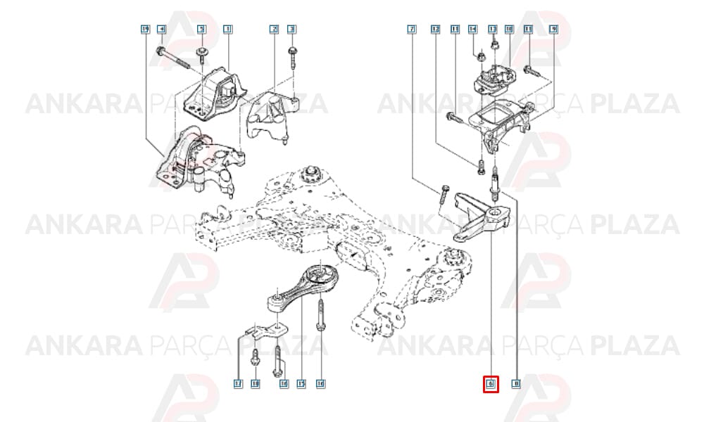 Şanzıman Motor Kulağı Takozu Sol Kangoo 2 1.5 Dci 8200429499