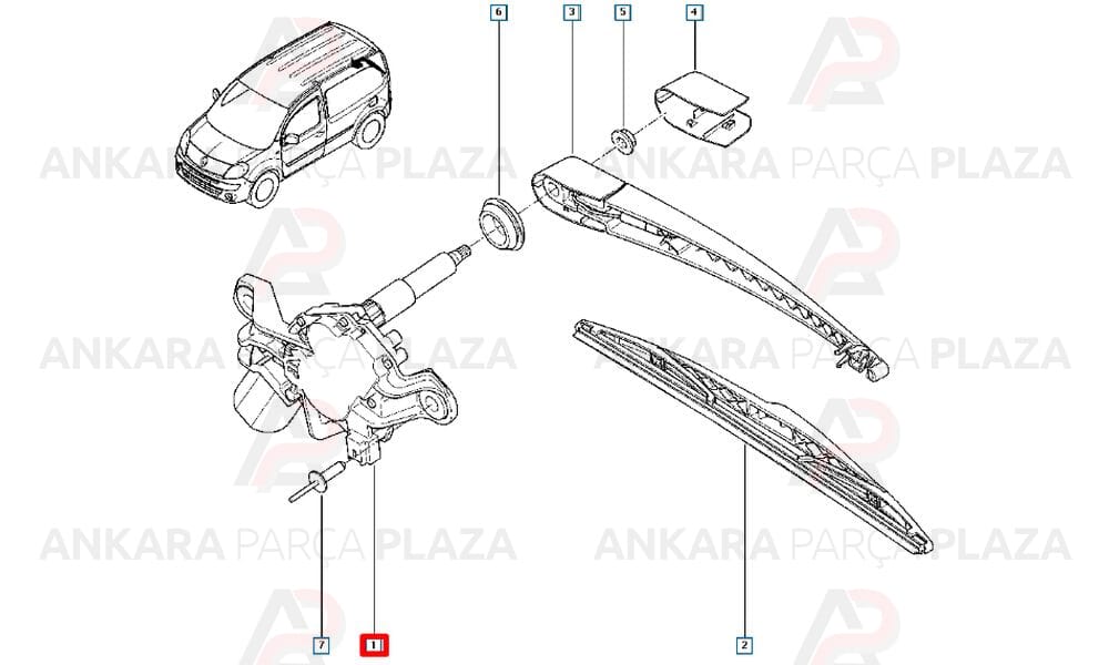 Kangoo 3 Arka Silecek Motoru Orijinal 8200431385
