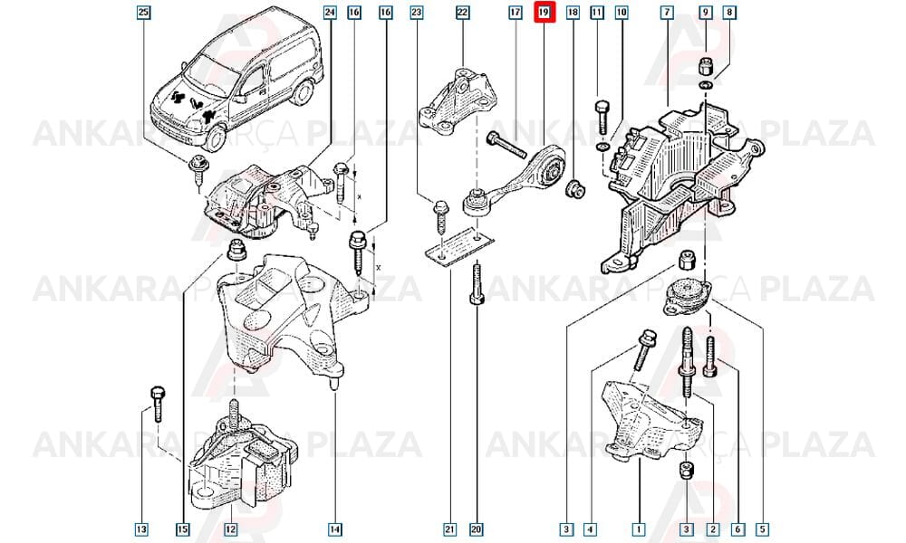 Orta Motor Takozu Kangoo 2 K9K 1.5 8200431478
