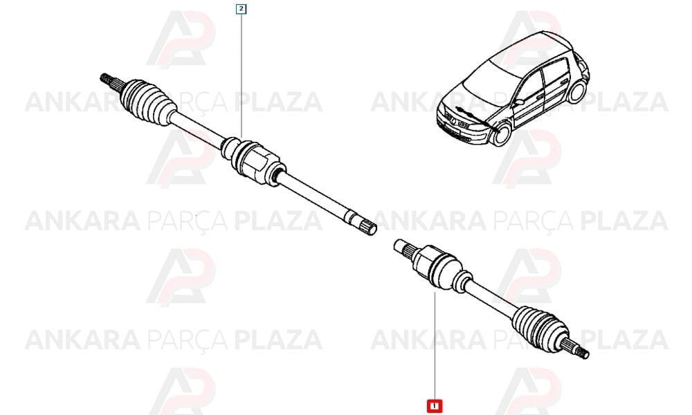 Ön Aks Sol Megane 2 Otomatik Vites 8200432515