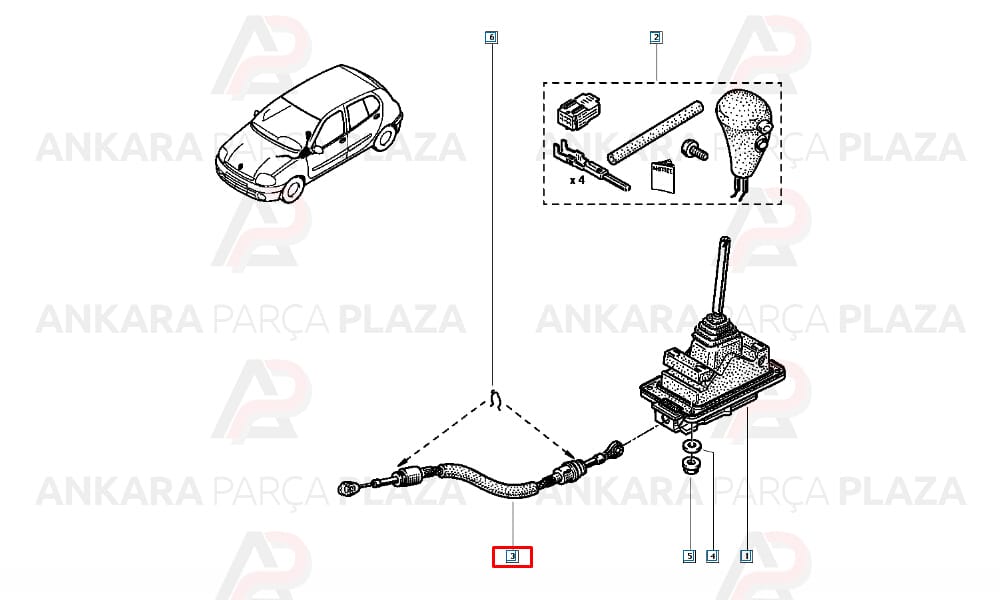 Clio 2 - 3 Otomatik Vites Teli Orijinal 8200433397