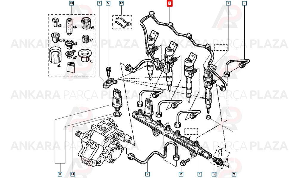 Master 2 Trafic 1.9 Td F9Q Mazot Geri Dönüş Hortum Takımı 8200445286