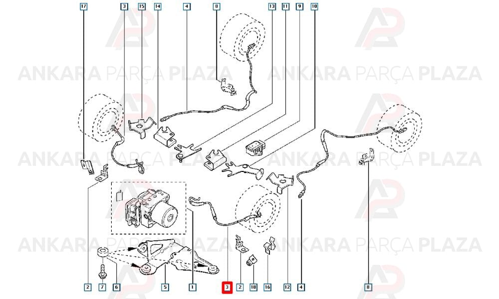 Clıo, Megane 2 Ön Abs Kablosu 8200446282 Delphi