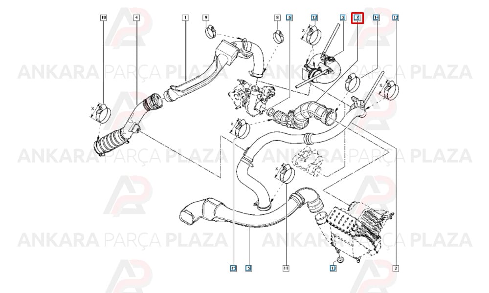 Hava Filtre Borusu ( Turbo Hortumu ) K9K Clio 3 1.5 Dci 8200446868