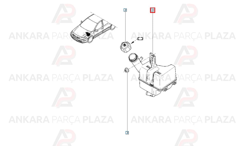 Radyatör Ek Deposu Genleşme Şişesi Laguna 2 8200447047
