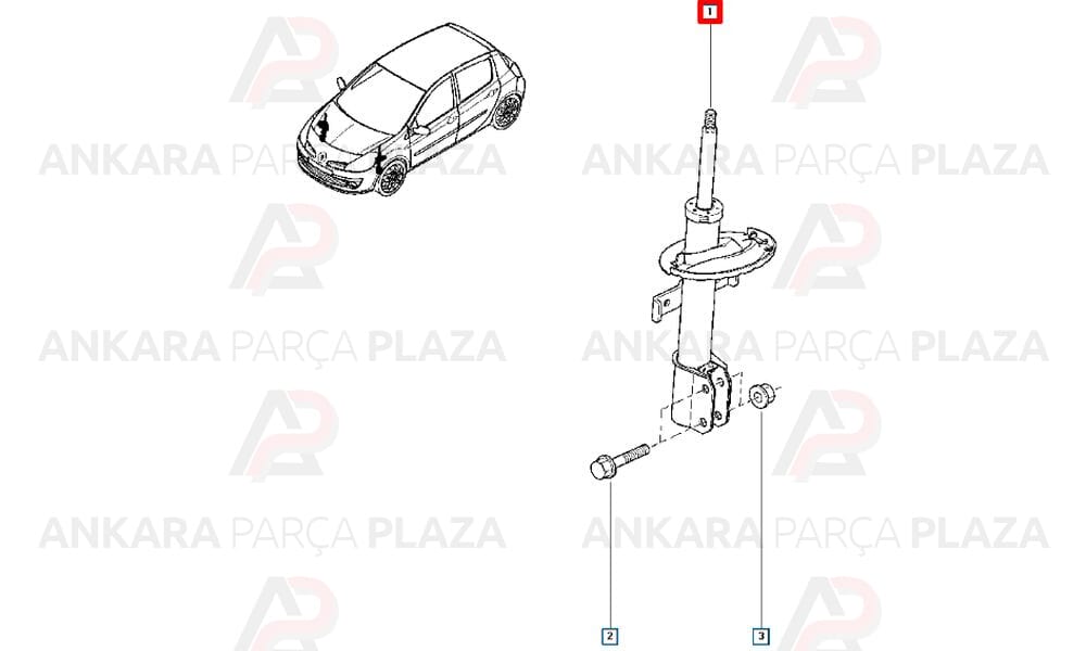 Ön Amortisör Clio 3 1,2/1,2 16V/1,4 16V/1,6 16V/1,5Dcı Adet