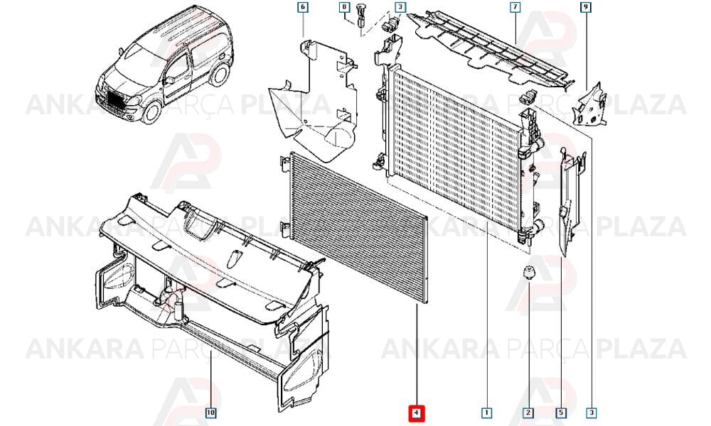 Klima Radyatörü Kondenser Renault Kangoo 3 1.5 Dcı
