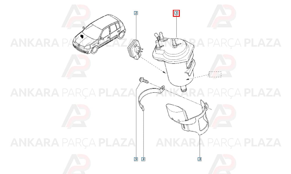 Mazot Filtresi Clio Kangoo 1.5 Müşürsüz 8200458337 7701061576