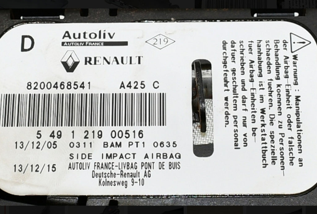 Renault Laguna 2 Sağ Ön Koltuk Hava Yastığı Mais 8200468541 - main