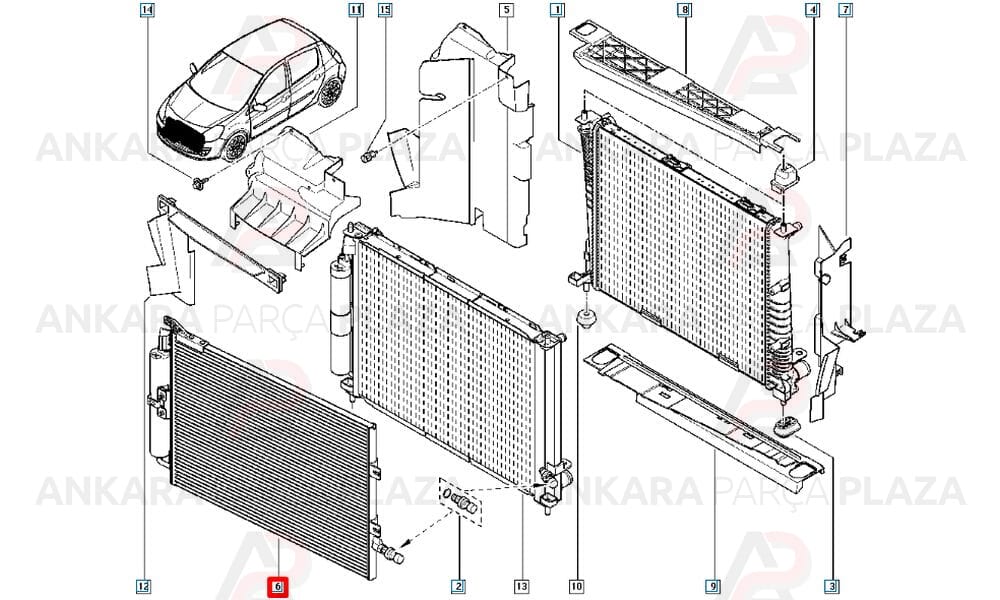 Klima Radyatörü Kondanser Clio 3 Modüs 1.5 Dcı K9K 547X377X16