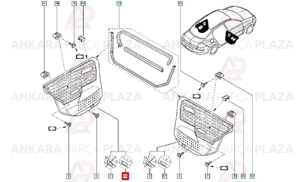 Sol Arka Kapı Döşemesi Megane 2 8200479606
