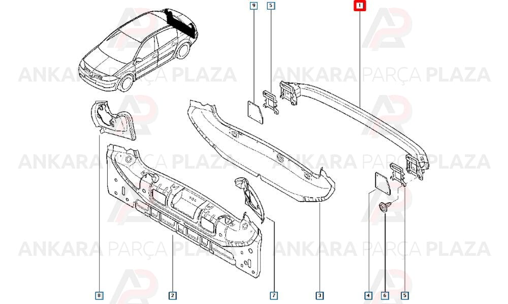 Megane 2 Tampon Bağlantı Demiri Arka Vitesse