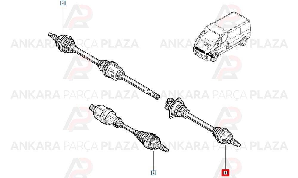 Ön Aks Komple Sol Trafic 1.9 Dci F9Q Ölçü : 27X37.1X56.5X 676