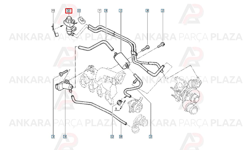 Laguna Trafic Turbo Basınç Sensörü Orijinal 8200486264