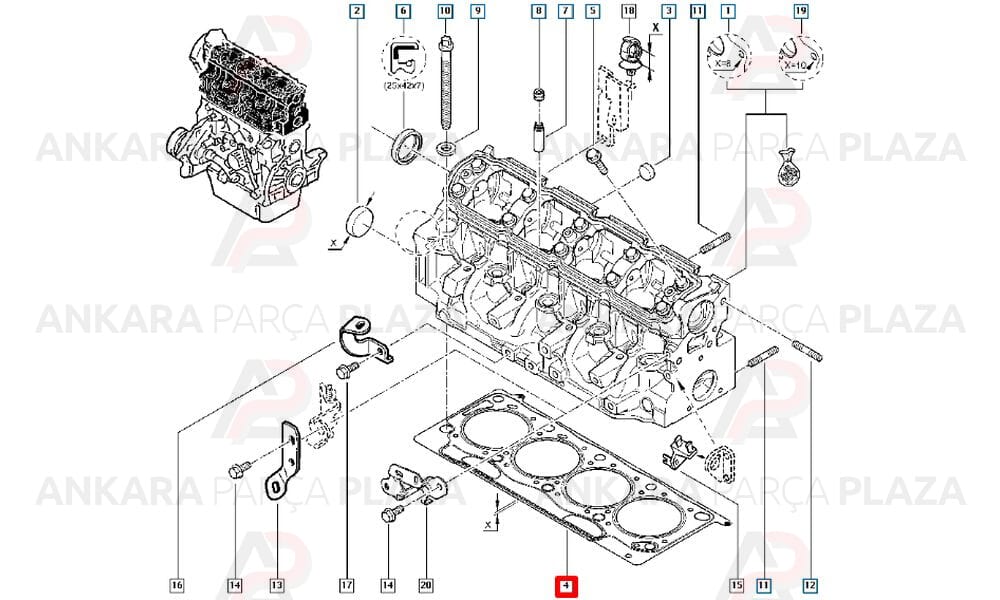Silindir Kapak Contası Clio 2 Espace 3 Iv Kangoo Laguna 2 Megane 2 1.9Dcı F9Q
