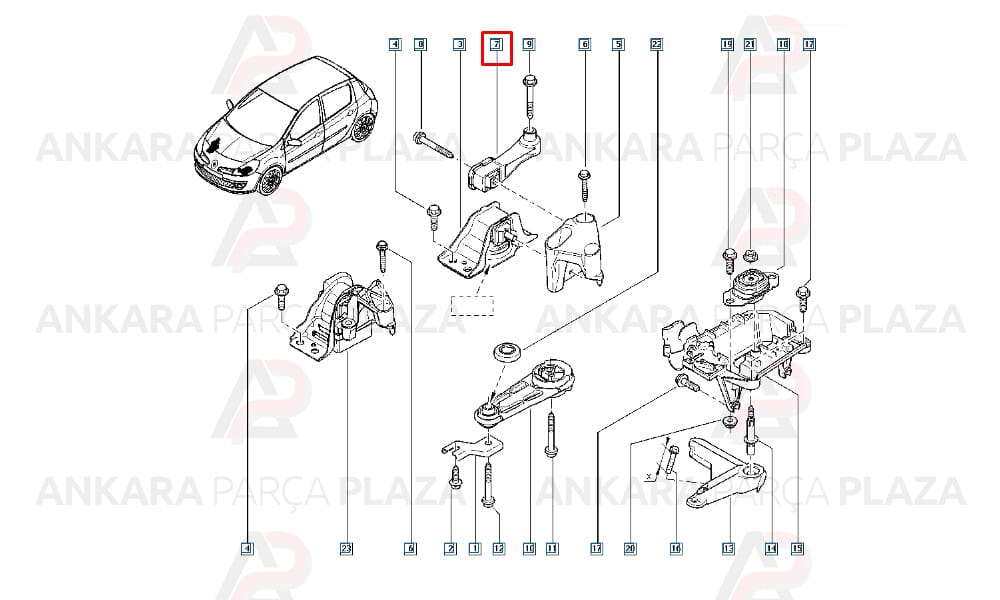 Motor Takozu Sağ Clio 3 Modüs 1.5Dcı
