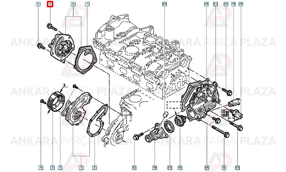 Megane 2 Scenic 2 1.4 1.6 8V Termostat Kapağı Orijinal 8200489586