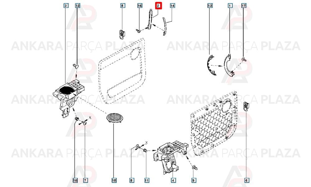 Renault Kangoo 14 - 18 Sürgülü Kapı Çekme Kolu Sol 8200497432