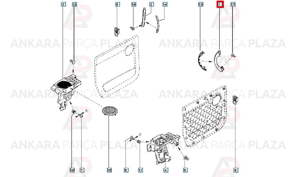 Renault Kangoo 08 - 13 Sürgülü Kapı Çekme Kolu Sağ 8200497434