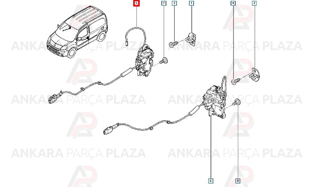 Kapı Kilidi Ön Sağ Kangoo 3 8200497604