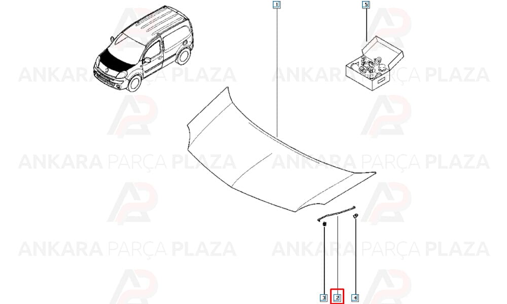 Motor Kaput Çubuğu Dayama Demiri Kangoo 3 2008 >