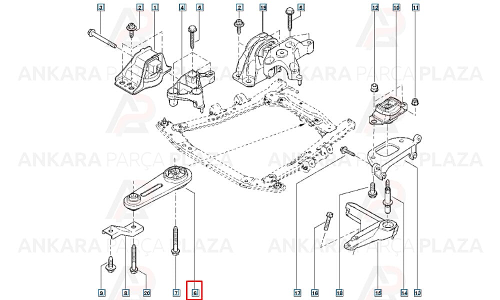 Motor Takozu Arka Clio 3 Kangoo 3 Megane 2 Modüs Logan Sandero