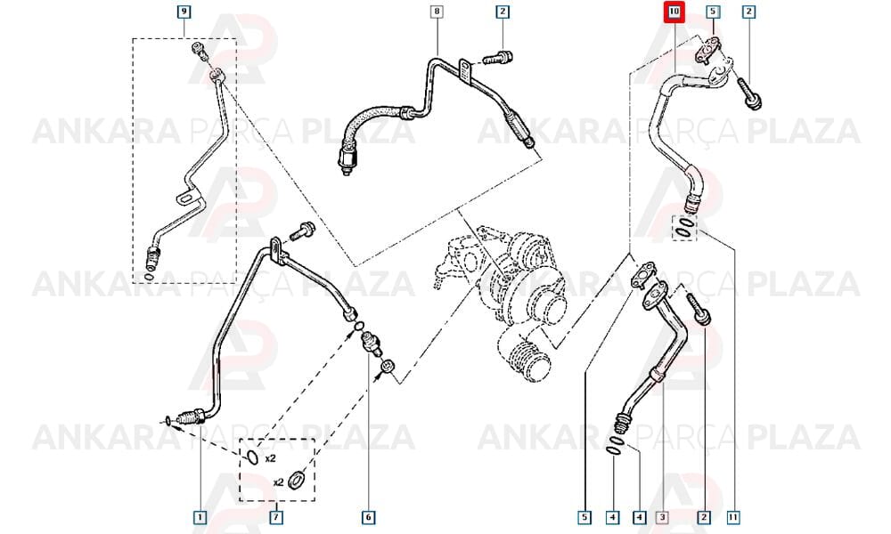 Laguna 1.9 Dci Turbo Yağlama Borusu Orijinal 8200501177