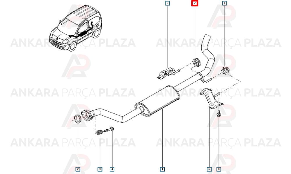 Kangoo 3 Egzoz Bağlantı Takozu Üçel Kauçuk