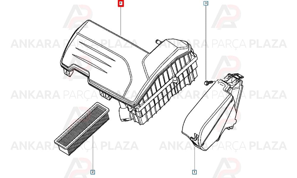 Hava Filtre Kabi Komple Clio 3 Modüs 1.2 16V D4F Kabini Kutusu