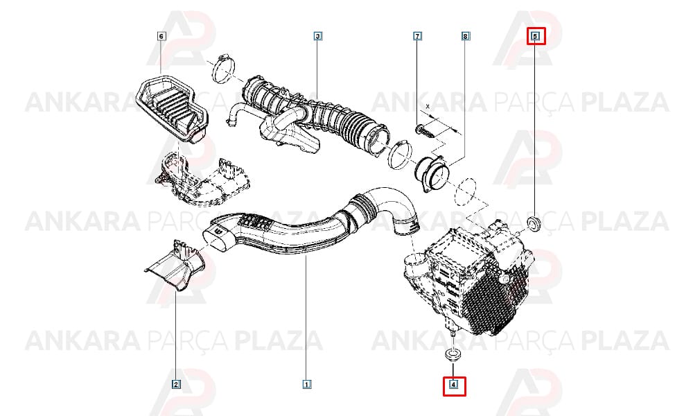 Hava Filtre Bağlantı Takozu Renault Clio 3 Kangoo 3 Dacia