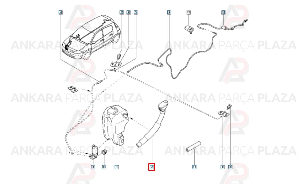 Su Fiskiye Depo Borusu Megane 2
