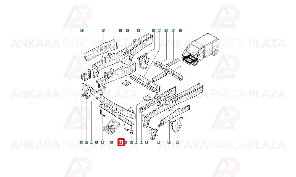 Trafic 04 14 Ön Panel Alt Parça Radyatör Alt Bağlantı 8200525863