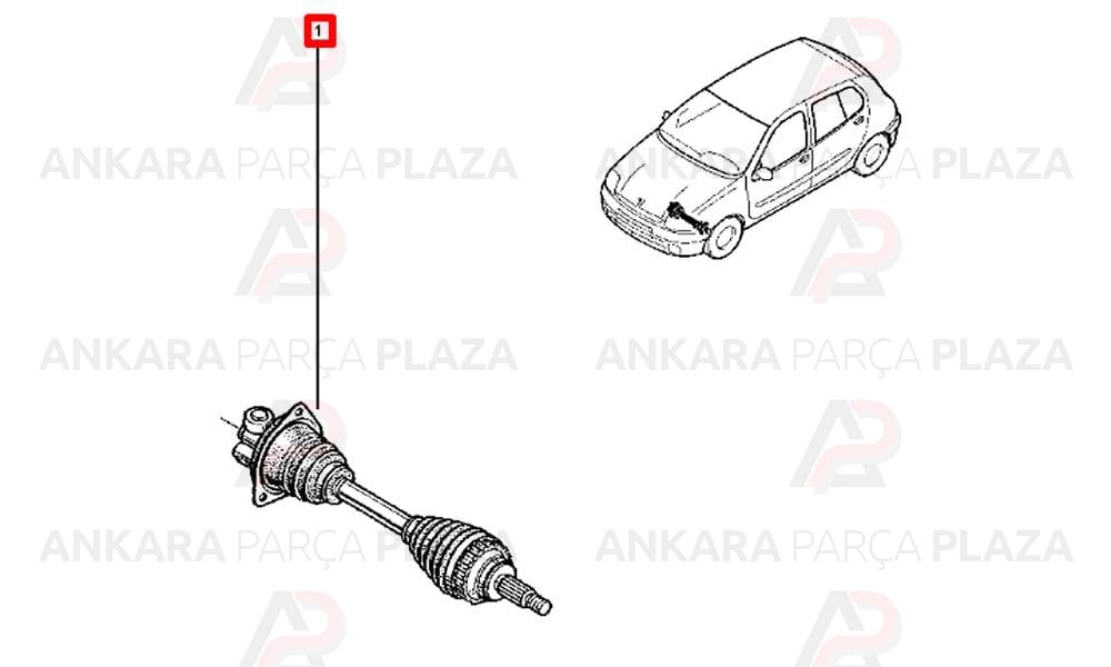 Ön Aks Komple Sol Clio 2 Symbol 1998 - 2012 Ölçü : 23X26X57.4X 602 Abs 44 Teeth