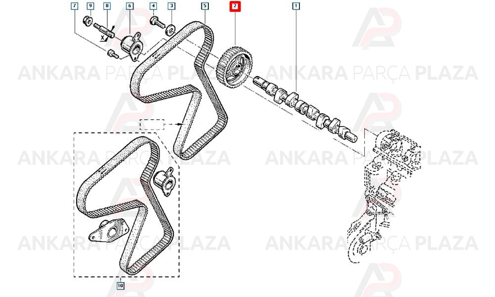 Megane Laguna 1.9 Turbo Dizel Eksantrik Dişlisi F9Q 8200548227