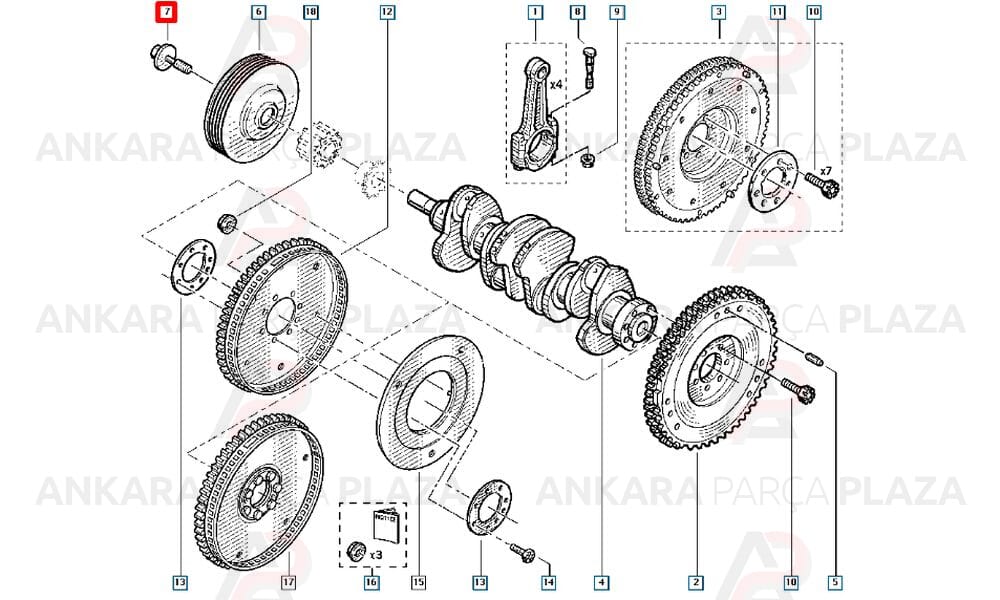 Krank Civatası Kangoo Megane Clio K9K 1.5 8200557644 7701477028