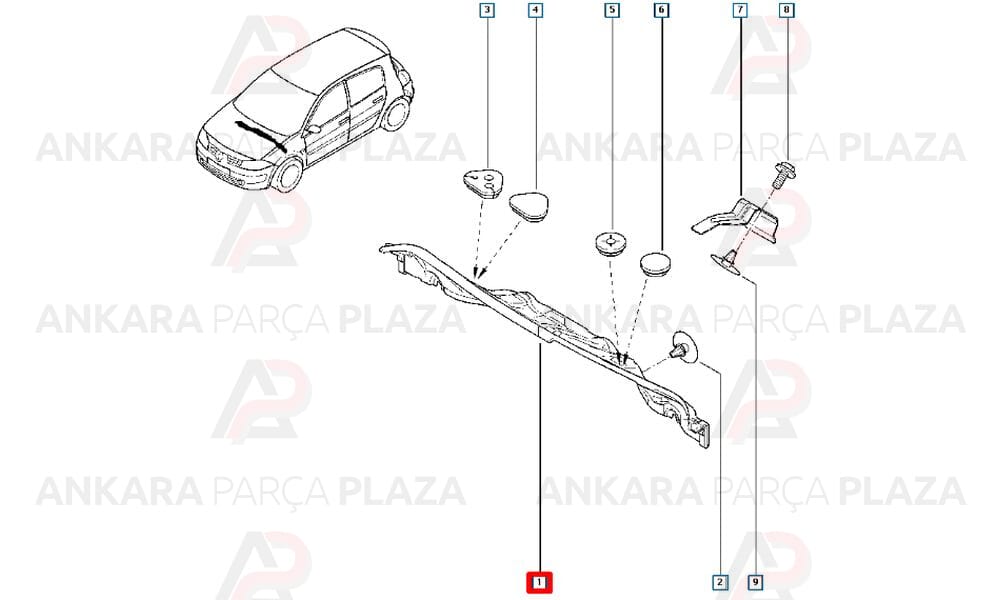 Kaplama Elemani Lm/Bm Megane 2 Su Kanal Parçasi